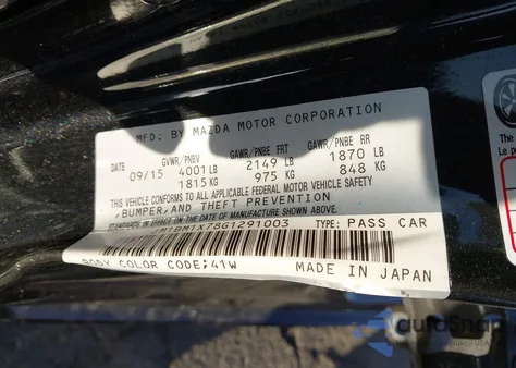 2016 Mazda Mazda3 I Grand Touring z USA, uszkodzony, nr VIN JM1BM1X78G1291003